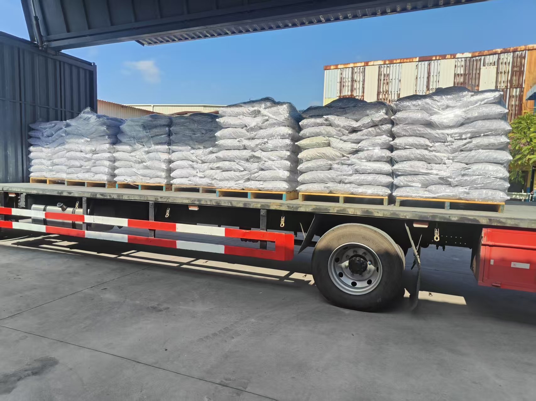 Bulk HydroRocca media loaded for export shipment