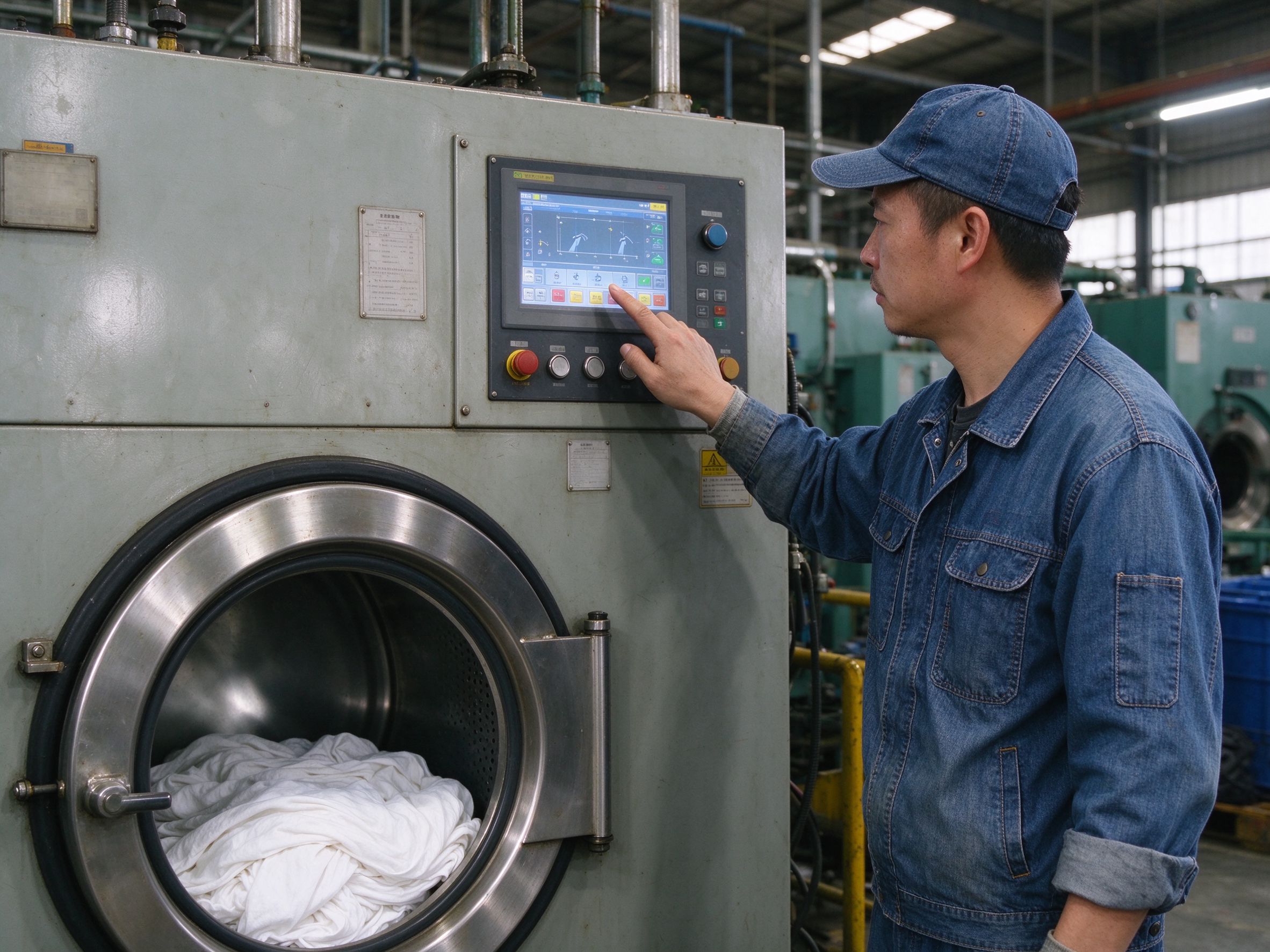 Worker adjusting machine control panel